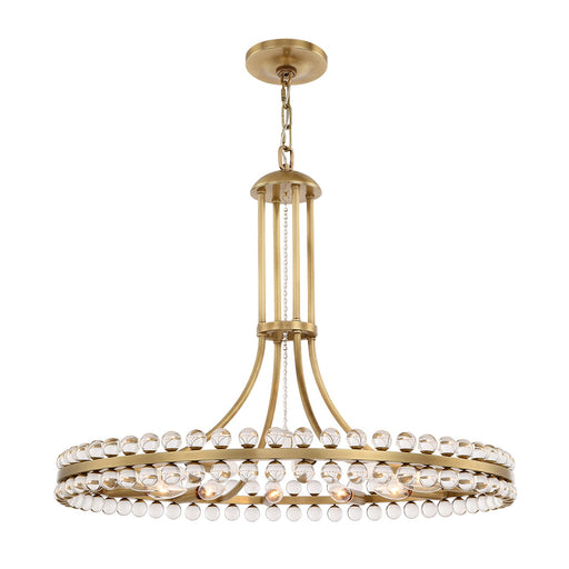 Clover 8 Light 22.5" Chandelier in Aged Brass