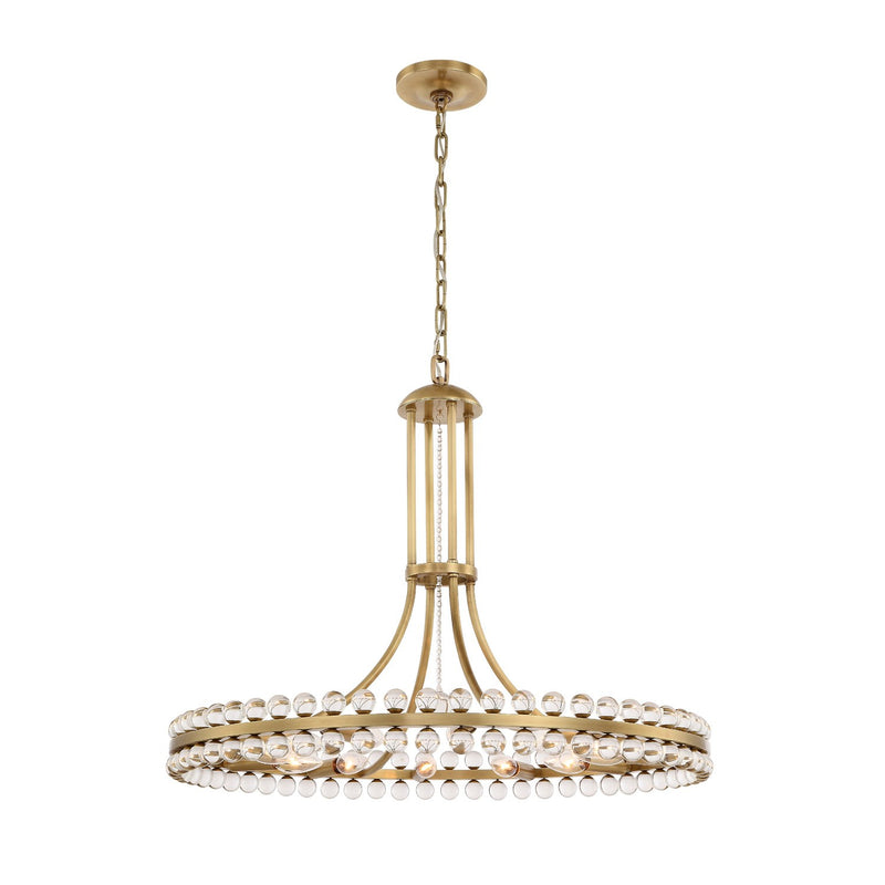 Clover 12 Light 28.75" Chandelier in Aged Brass