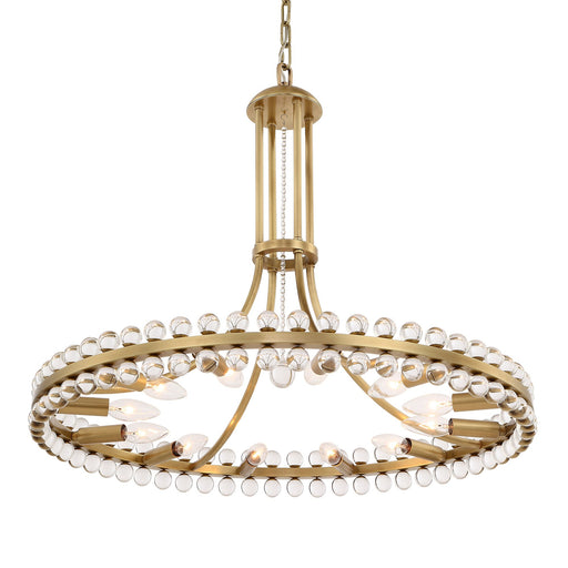 Clover 12 Light 28.75" Chandelier in Aged Brass