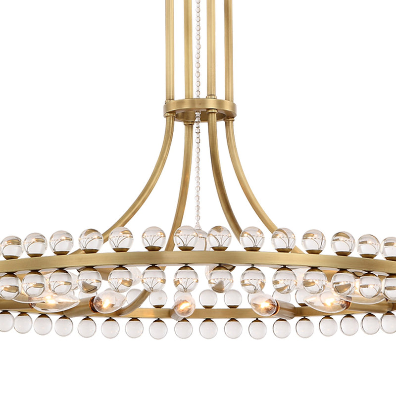 Clover 12 Light 28.75" Chandelier in Aged Brass