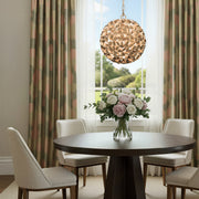 Cora 1 Light 13" Pendant in Soft Gold in a room setting