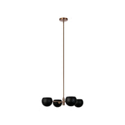 Orb 4-Light Chandelier in Matte Black / Aged Gold Brass