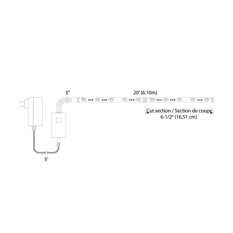 Glow 20' Smart Tape Light Kit in Standard