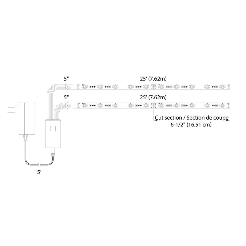 Glow 50' Smart Tape Light Kit in Standard