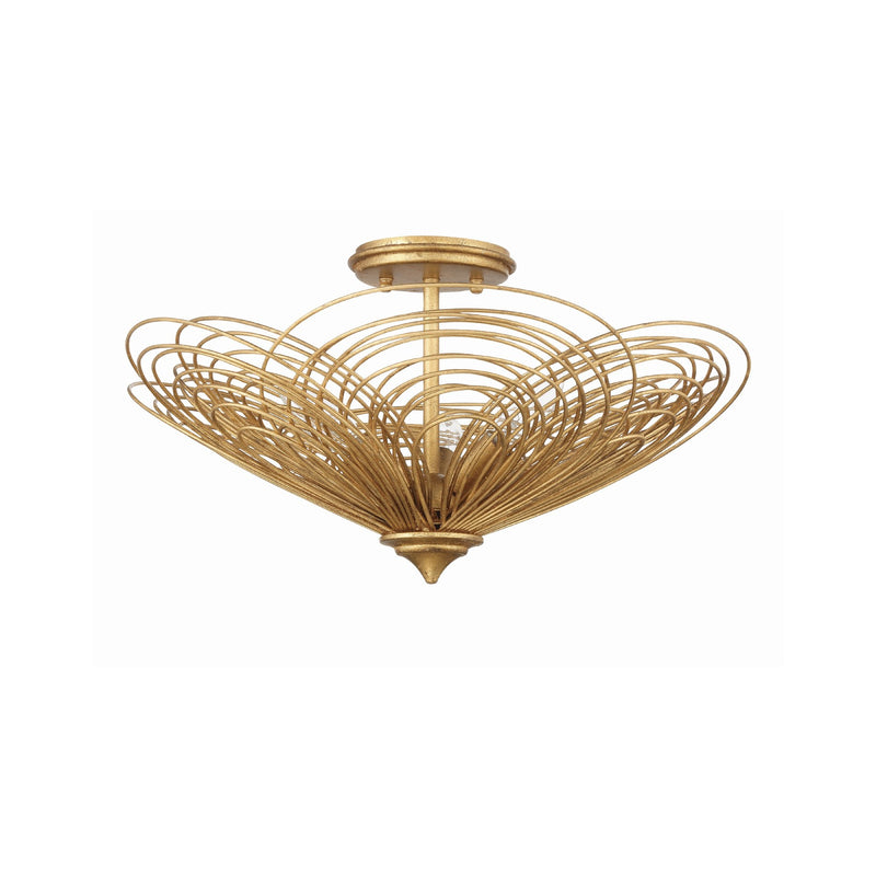 Doral 3 Light 19" Semi Flush Mount in Renaissance Gold