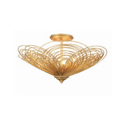 Doral 3 Light 19" Semi Flush Mount in Renaissance Gold