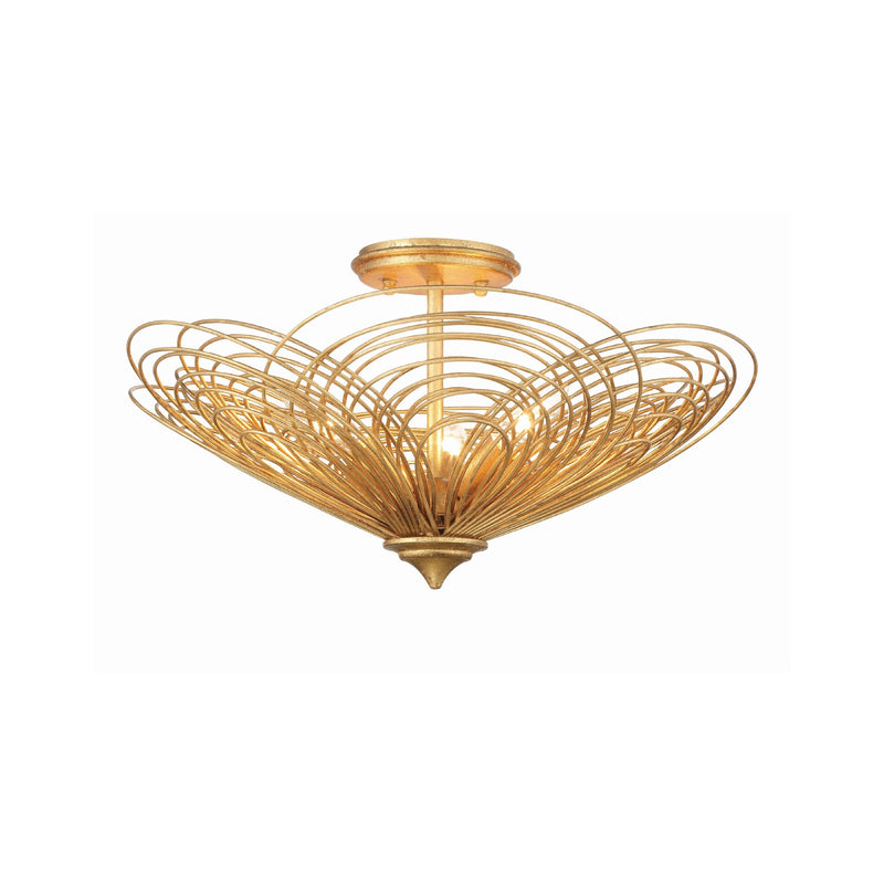 Doral 3 Light 19" Semi Flush Mount in Renaissance Gold