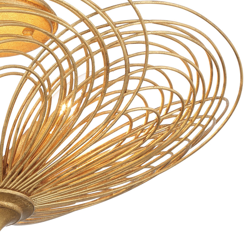 Doral 3 Light 19" Semi Flush Mount in Renaissance Gold