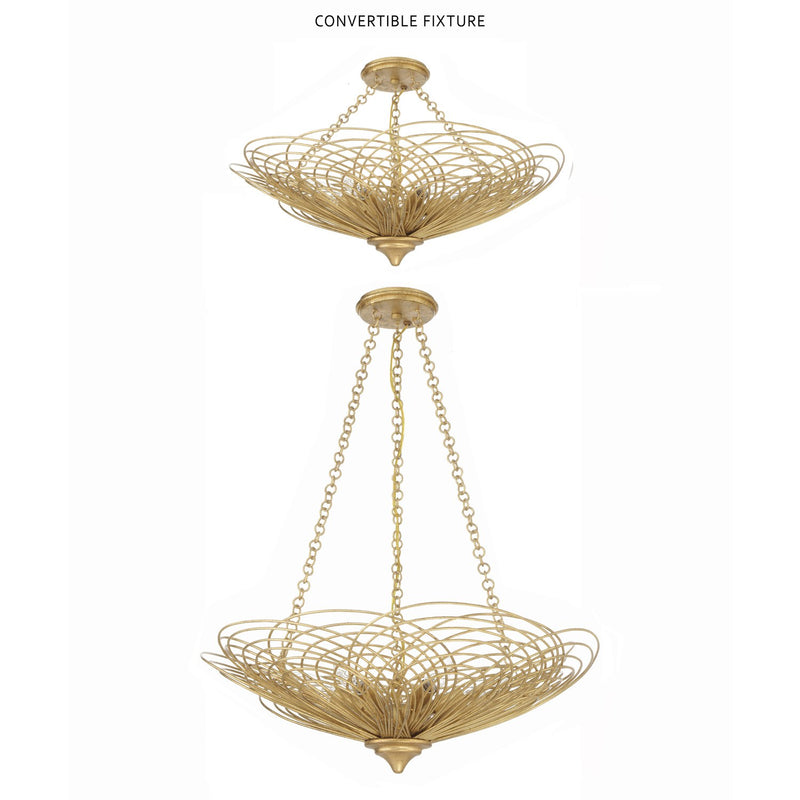 Doral 6 Light 24" Semi Flush Mount in Renaissance Gold
