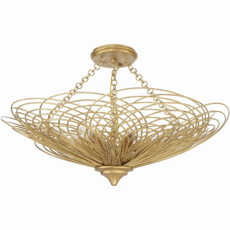 Doral 6 Light 24" Semi Flush Mount in Renaissance Gold