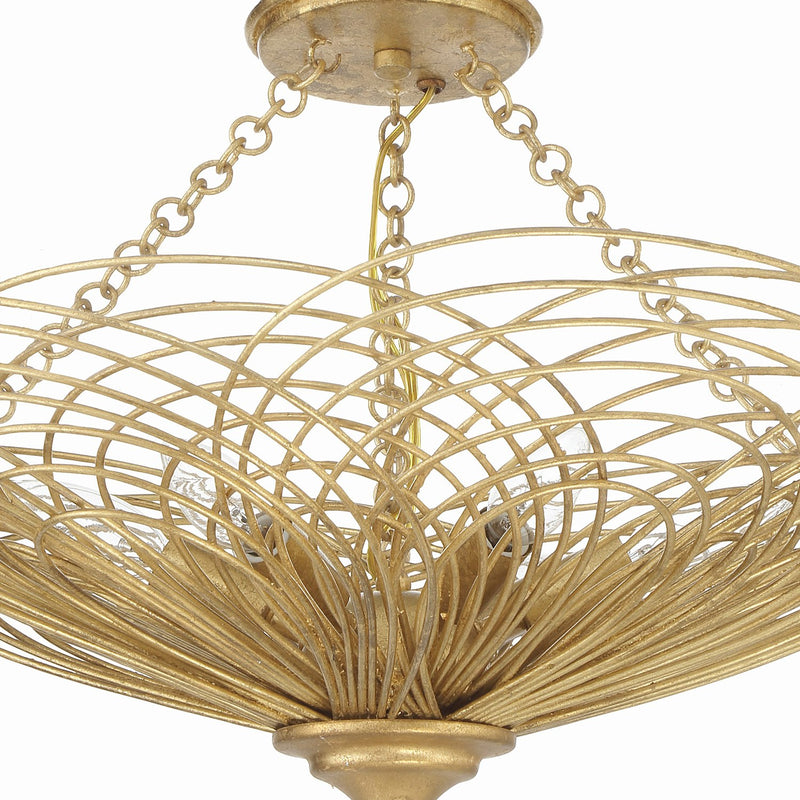 Doral 6 Light 24" Semi Flush Mount in Renaissance Gold