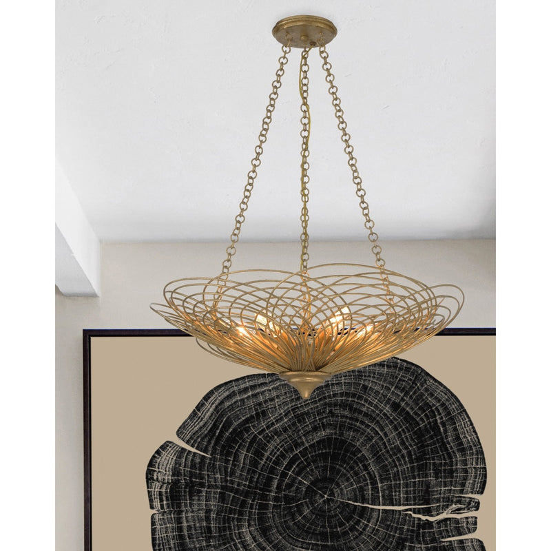 Doral 6 Light 24" Pendant in Renaissance Gold in a room setting