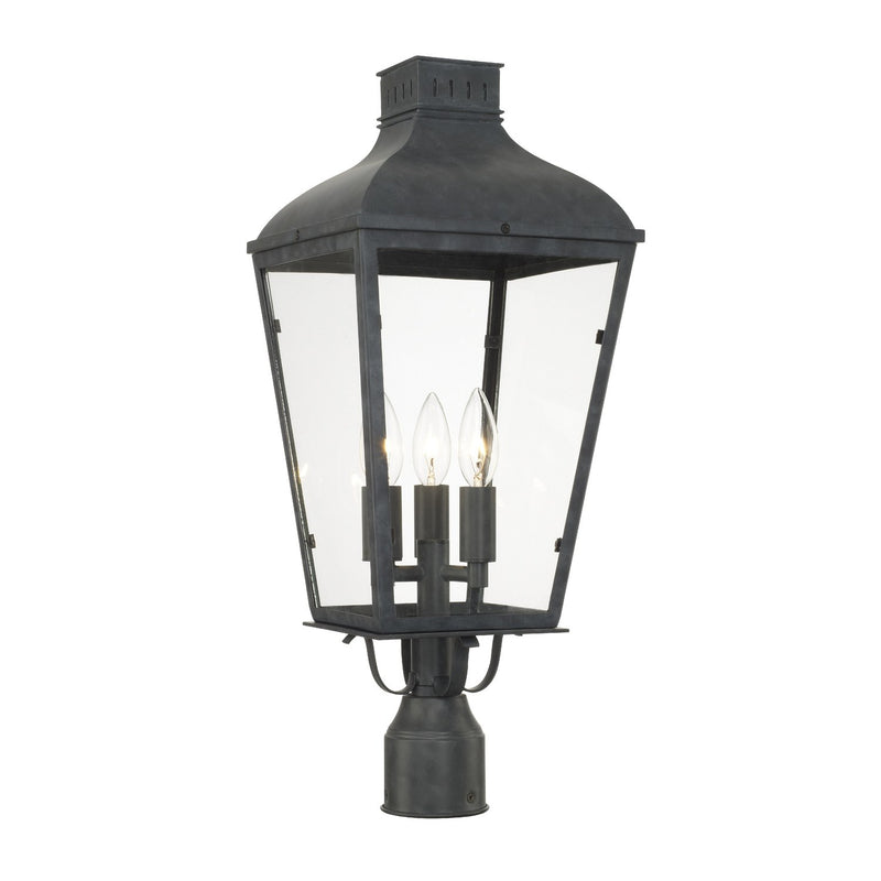 Dumont 3 Light 9.25" Outdoor Post in Graphite