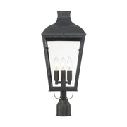 Dumont 3 Light 9.25" Outdoor Post in Graphite
