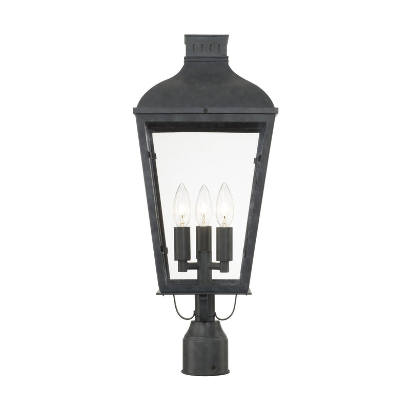 Dumont 3 Light 9.25" Outdoor Post in Graphite
