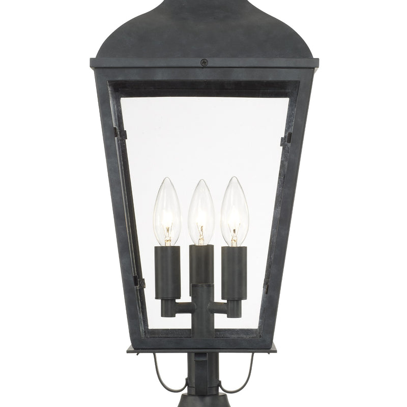 Dumont 3 Light 9.25" Outdoor Post in Graphite