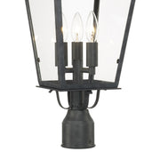 Dumont 3 Light 9.25" Outdoor Post in Graphite