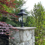 Dumont 3 Light 9.25" Outdoor Post in Graphite in a room setting