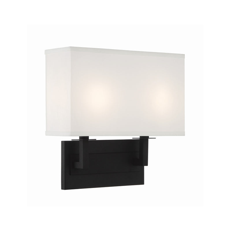 Durham 2 Light 12.75" Sconce in Black Forged