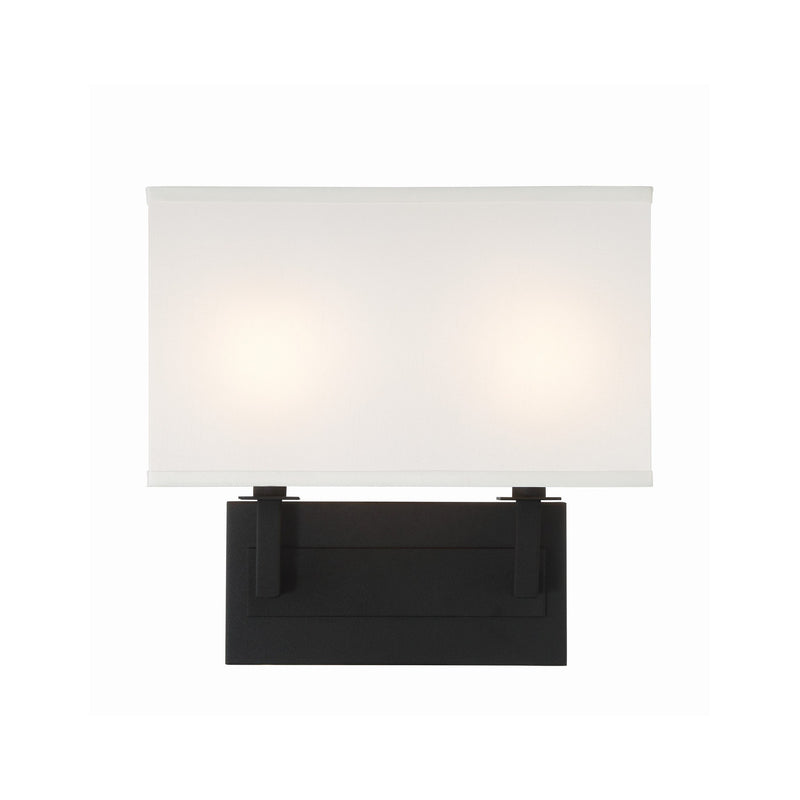 Durham 2 Light 12.75" Sconce in Black Forged
