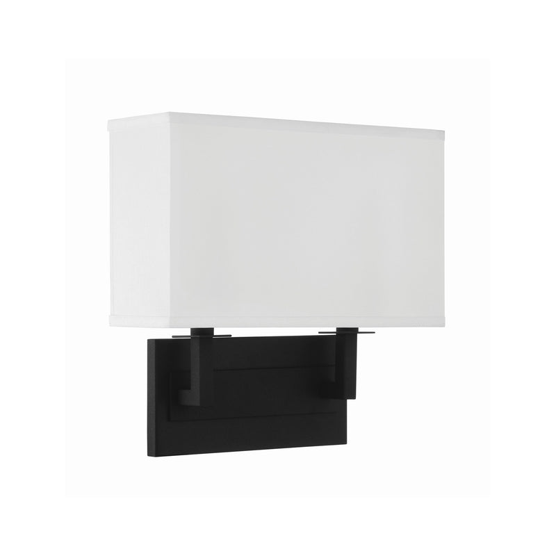 Durham 2 Light 12.75" Sconce in Black Forged