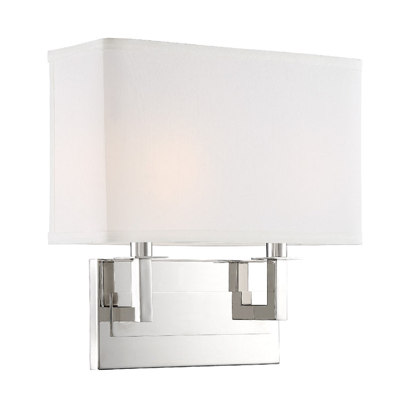 Durham 2 Light 12.75" Sconce in Polished Nickel