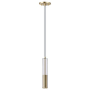 Torch LED 1-Light Pendant in Satin Brass