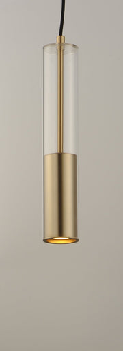 Torch LED 1-Light Pendant in Satin Brass