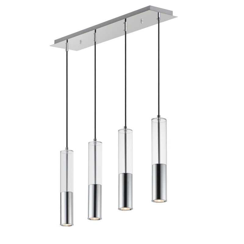 Torch LED 4-Light Linear Pendant in Polished Chrome