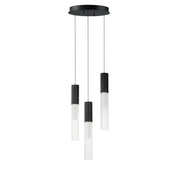Reeds 3-Light LED Pendant in Black