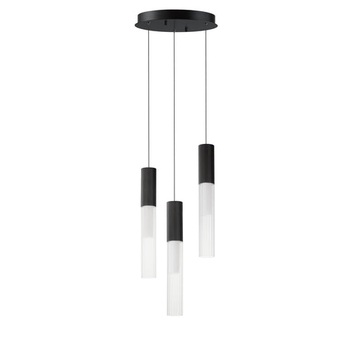 Reeds 3-Light LED Pendant in Black
