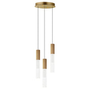 Reeds 3-Light LED Pendant in Gold