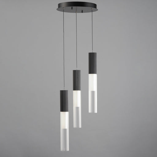 Reeds 3-Light LED Pendant in Black