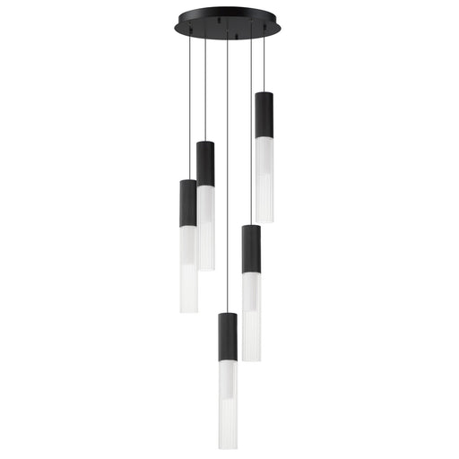 Reeds 5-Light LED Pendant in Black