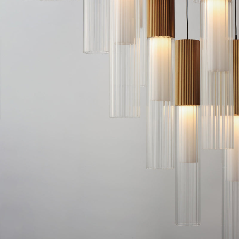 Reeds 12-Light LED Pendant in Gold