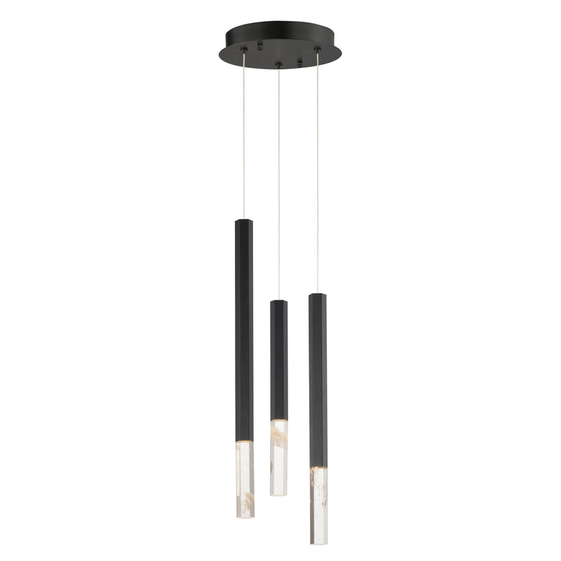 Diaphane LED 3-Light Pendant in Black