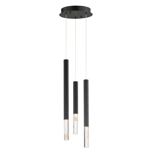 Diaphane LED 3-Light Pendant in Black
