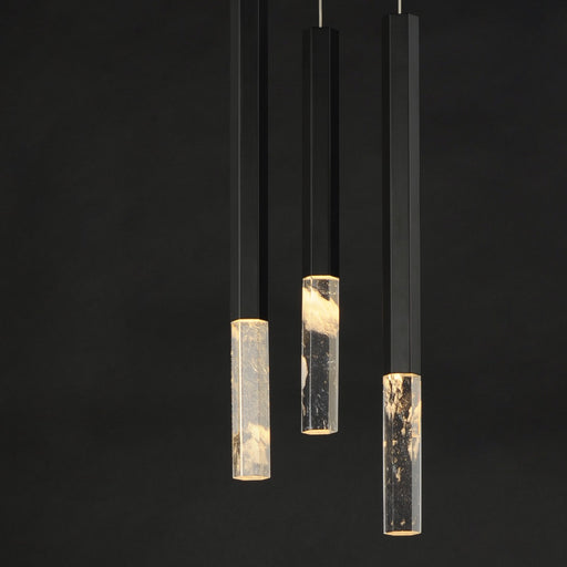 Diaphane LED 3-Light Pendant in Black