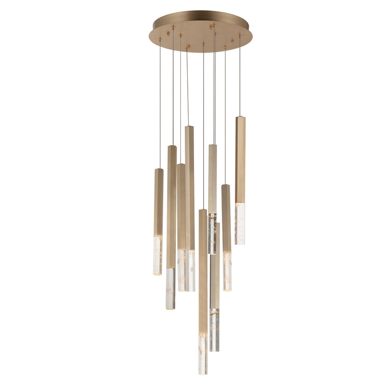 Diaphane LED 9-Light Pendant in Gold