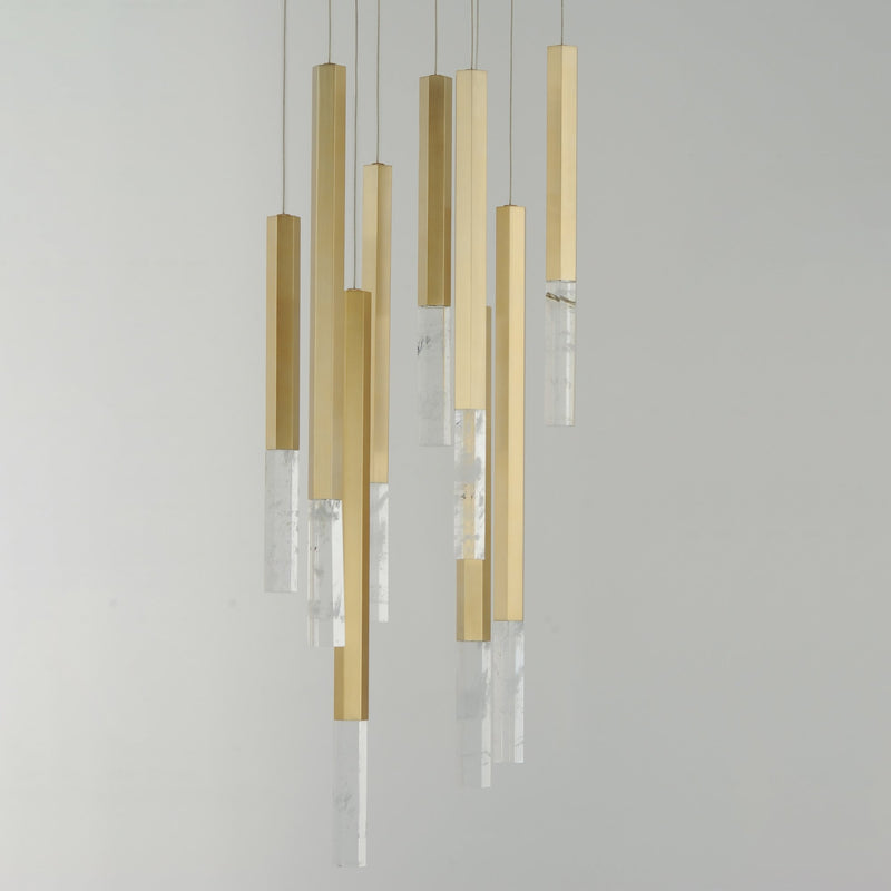 Diaphane LED 9-Light Pendant in Gold