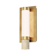 Travertine 1-Light LED Wall Sconce in Travertine / Gold