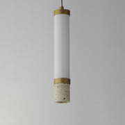 Travertine 1-Light LED Pendant in Travertine / Gold