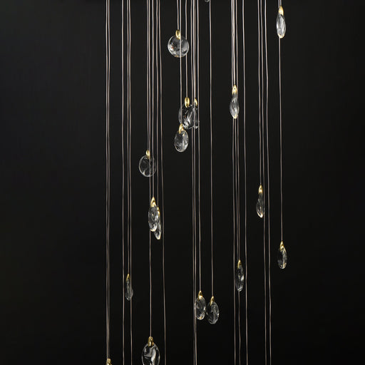 Pebble 30-Light LED Pendant in Black / Polished Gold