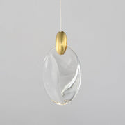 Pebble 1-Light LED Pendant in Black / Polished Gold