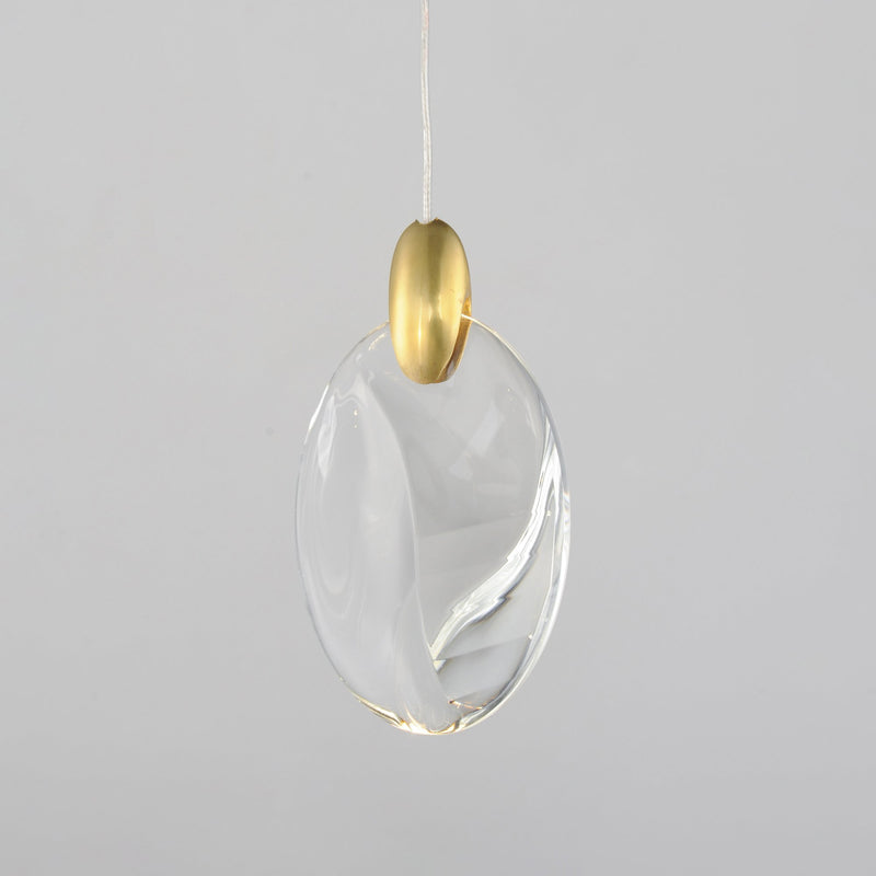 Pebble 1-Light LED Pendant in Black / Polished Gold