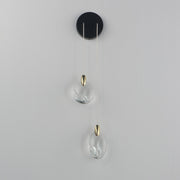 Pebble 2-Light Wall Sconce in Black / Polished Gold
