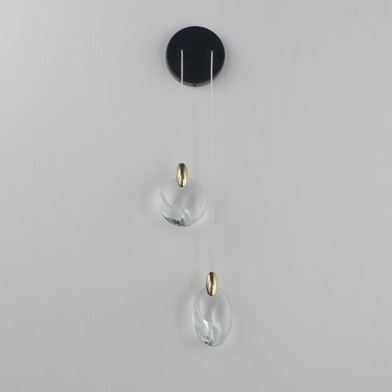 Pebble 2-Light Wall Sconce in Black / Polished Gold