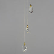 Pebble 3-Light LED Pendant in Black / Polished Gold
