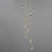 Pebble 12-Light LED Pendant in Black / Polished Gold