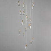 Pebble 18-Light LED Pendant in Black / Polished Gold